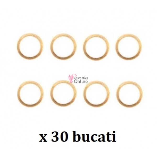 Decoratiuni 3D Metalice Aurii pentru unghii Cod 3004 Cercuri